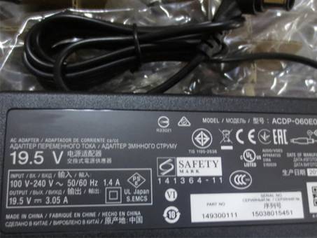 ACDP-060E02 ACDP-060S01 AC Adaptador para 60W 19.5V 3.05A FOR Sony LCD TV